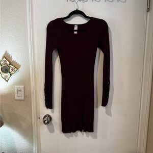 Elegant Burgundy Knit Dress